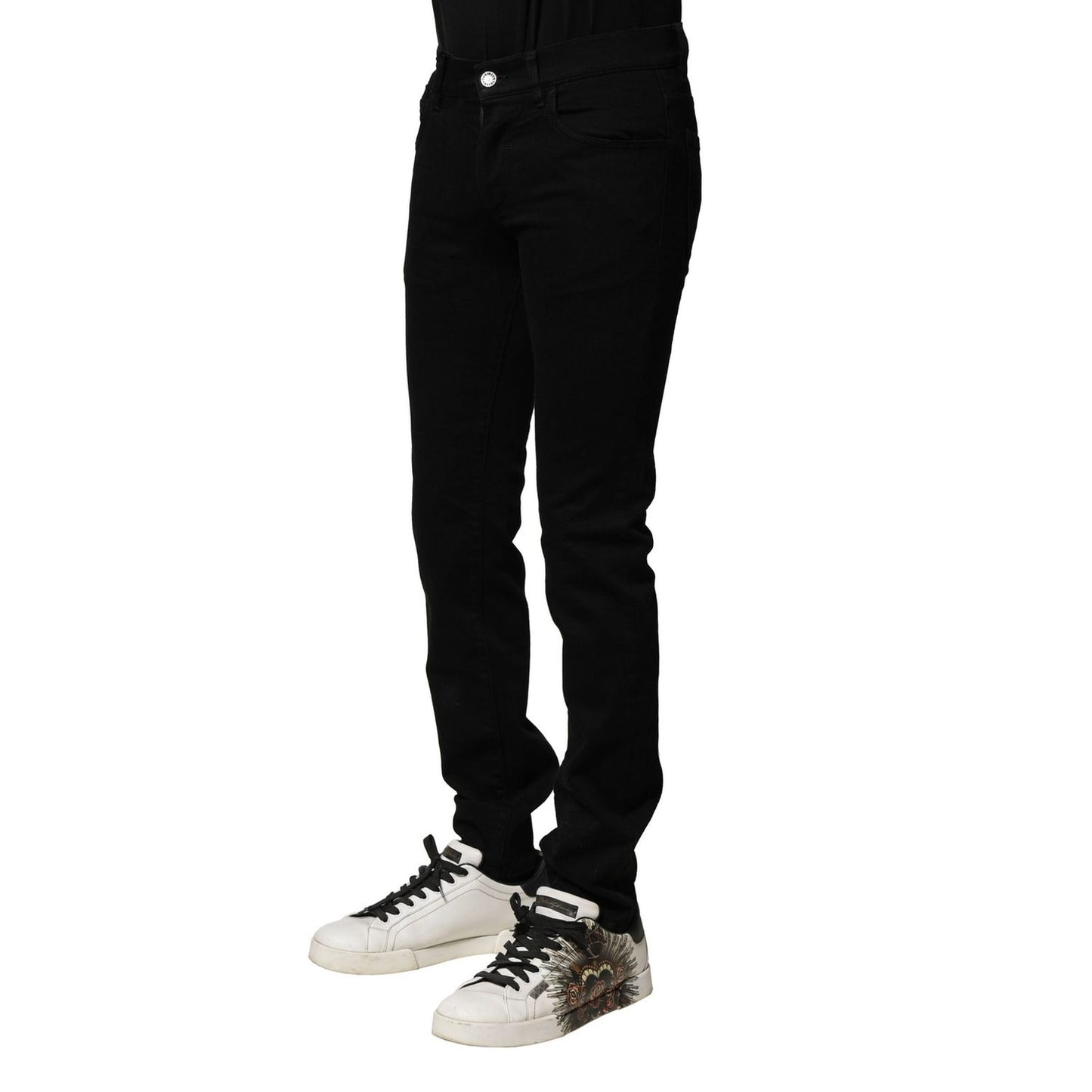 Dolce & Gabbana Black Cotton Stretch Skinny Men Denim Jeans