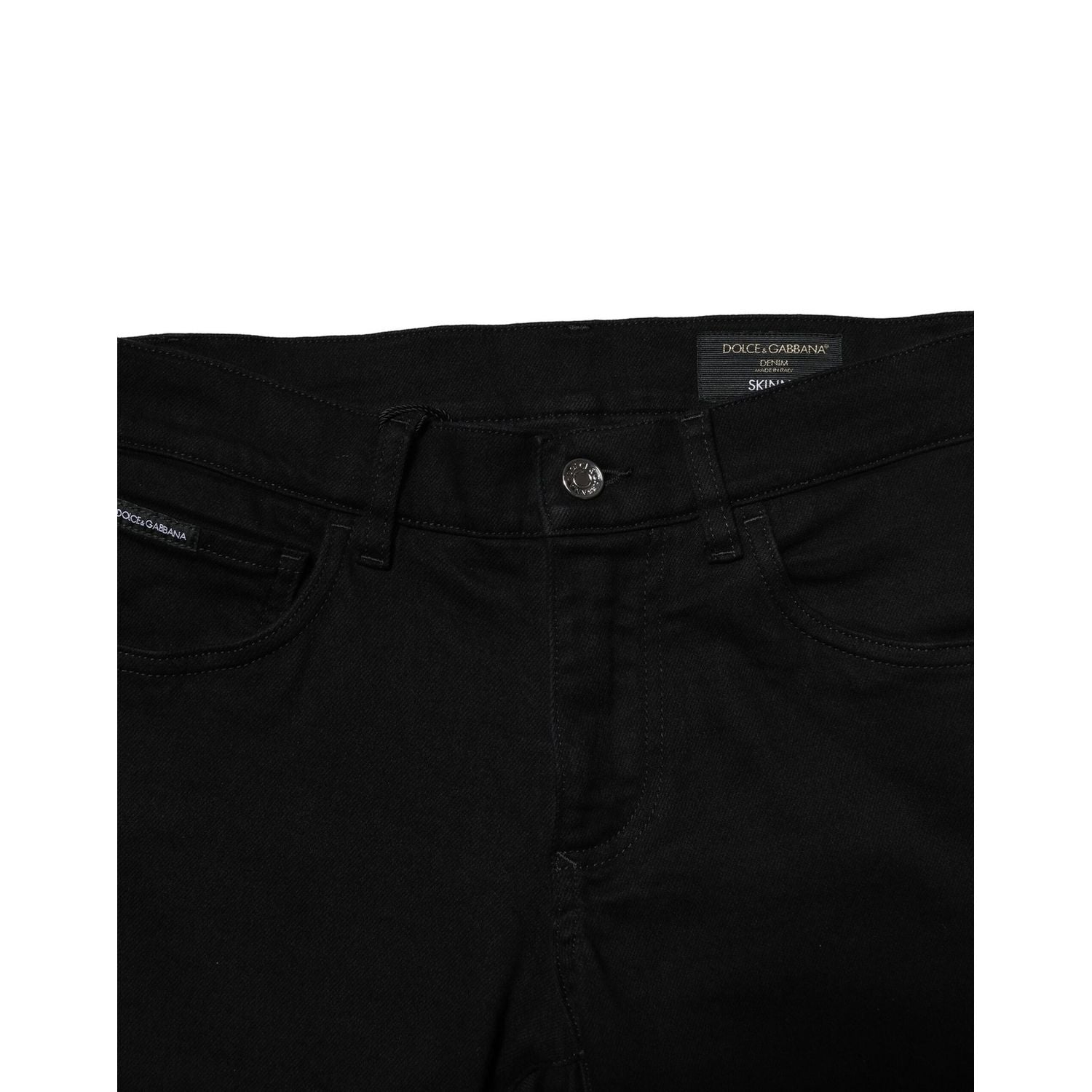 Dolce & Gabbana Black Cotton Stretch Skinny Men Denim Jeans