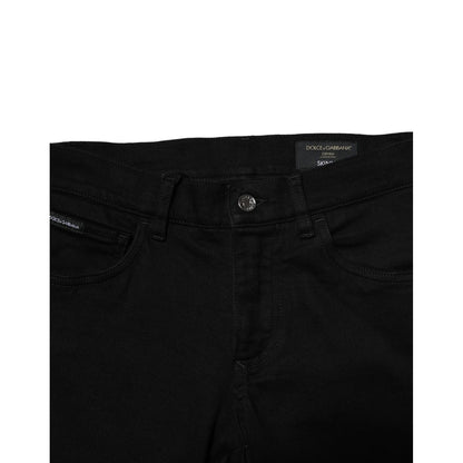 Dolce & Gabbana Black Cotton Stretch Skinny Men Denim Jeans