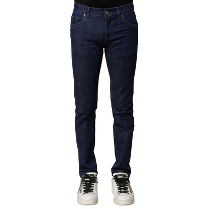 Dolce & Gabbana Blue Cotton Stretch Skinny Men Denim Jeans