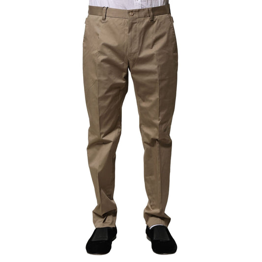 Dolce & Gabbana Brown Cotton Tapered Men Formal Pants PAN76533-50