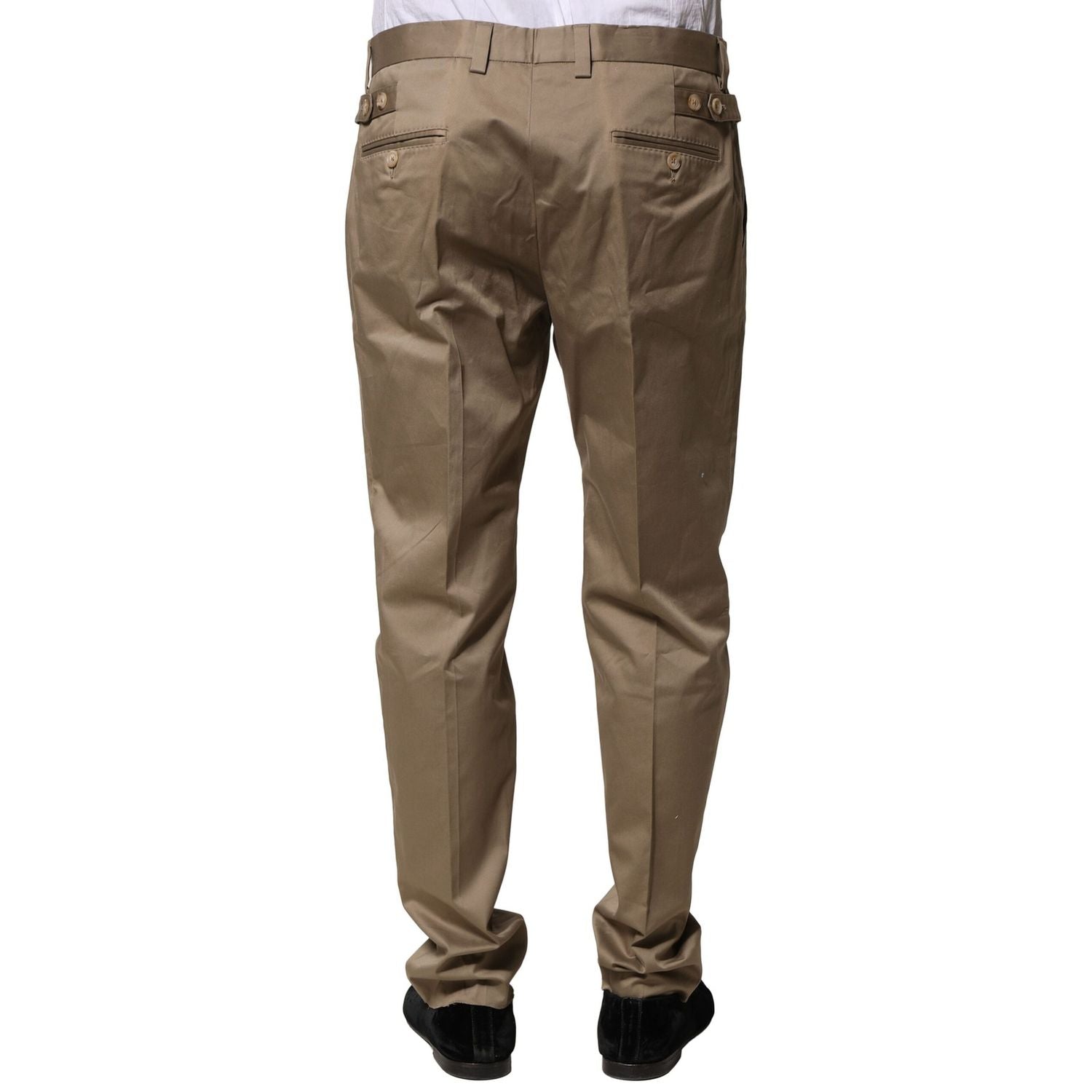 Dolce & Gabbana Brown Cotton Tapered Men Formal Pants