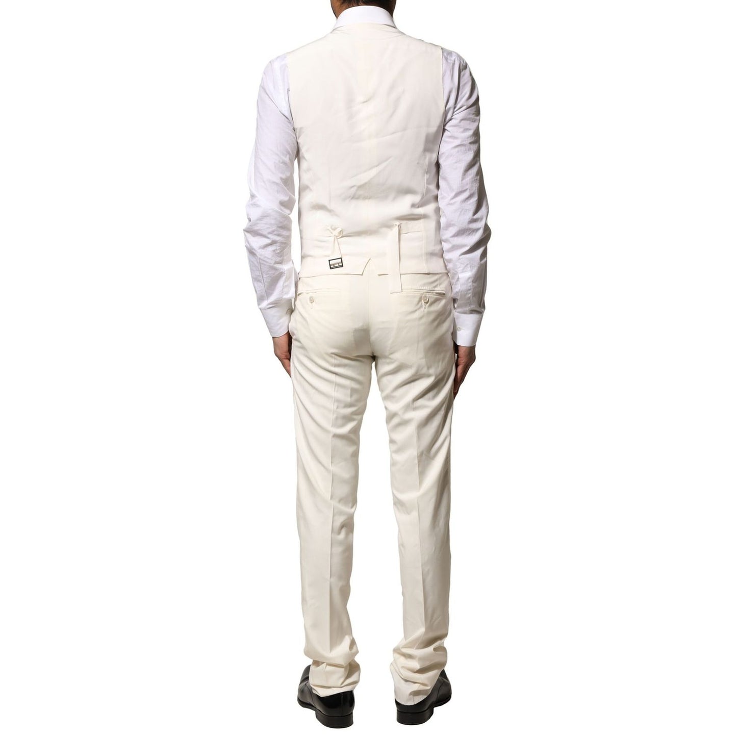 Dolce & Gabbana Ivory Wool 3 Piece Single Breasted Suit