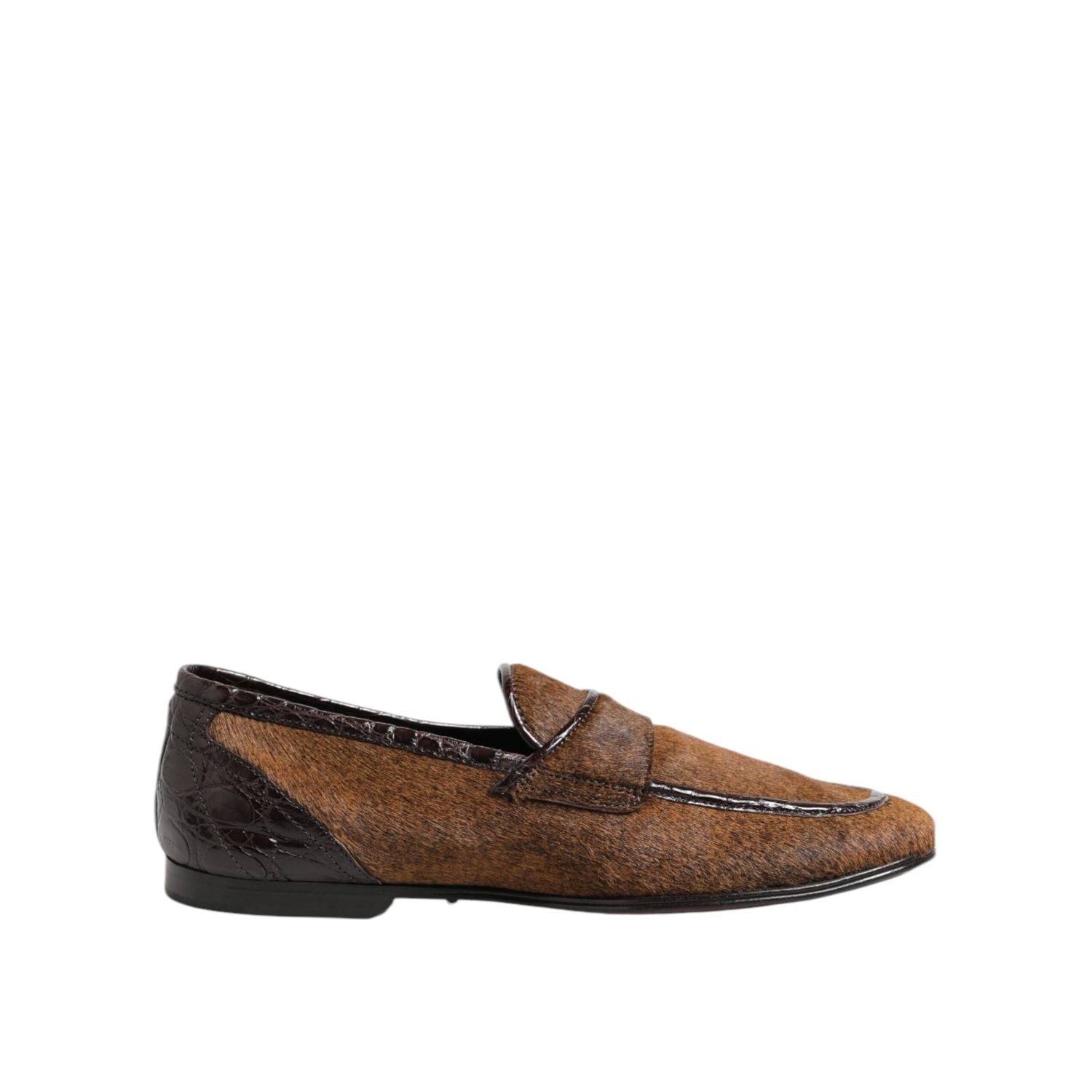 Dolce & Gabbana Brown Loafers Leather Slip On Men Dress Shoes