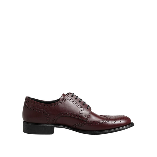 Dolce & Gabbana Brown Leather Lace Up Derby Dress Shoes MV7409-42