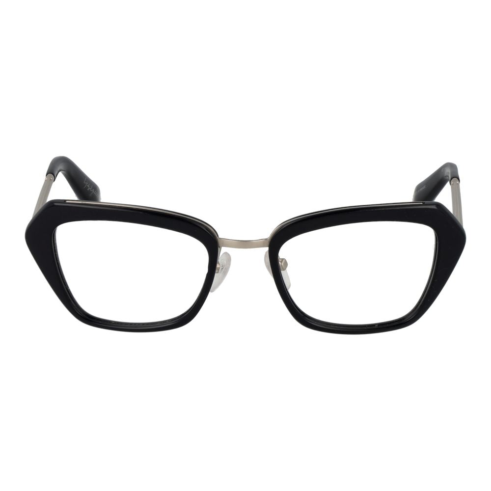 Black rectangular glasses frame on white background.