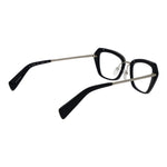 Side view of Yohji Yamamoto Blue Unisex Glasses Frame, acetate material, full-rim style, rectangle shape, includes branded soft case.