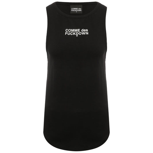 Comme Des Fuckdown Black Cotton Tops & T-Shirt