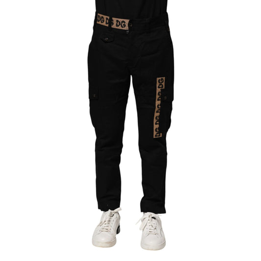 Dolce & Gabbana Black Cotton Cargo Casual Pants