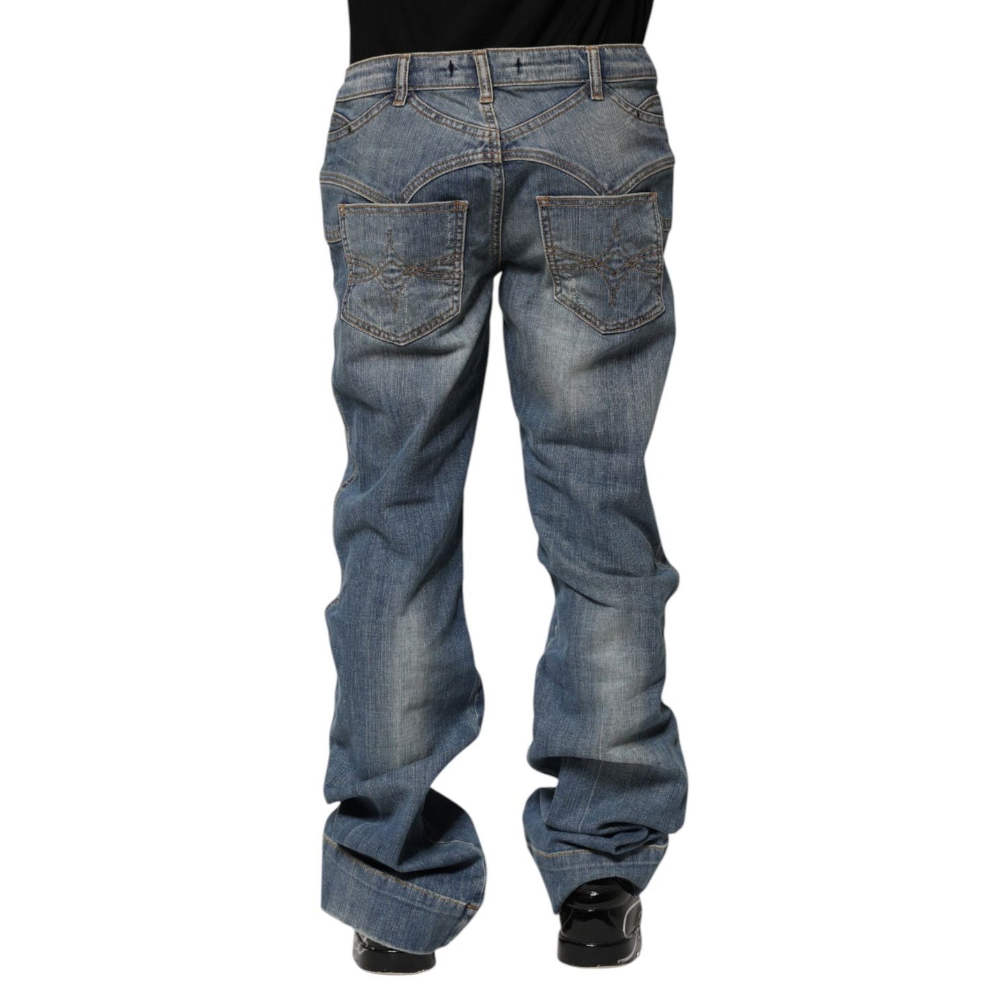 Just Cavalli Blue Washed Straight Fit Men Denim Jeans