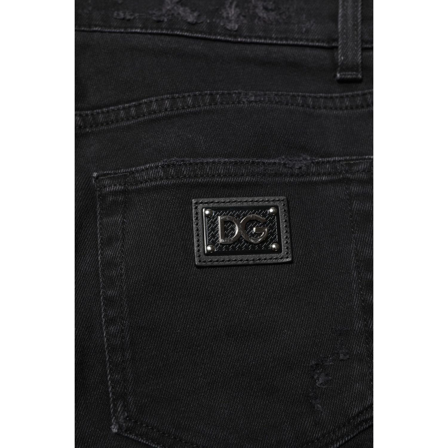 Dolce & Gabbana Black Cotton Skinny Men Denim Jeans