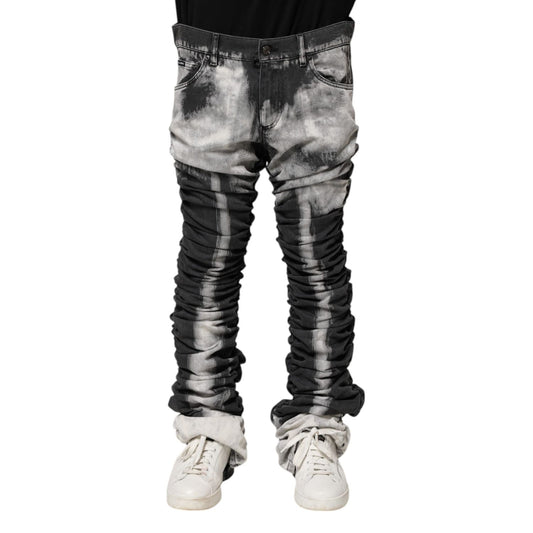 Dolce & Gabbana Black Tie Dye Straight Denim Jeans