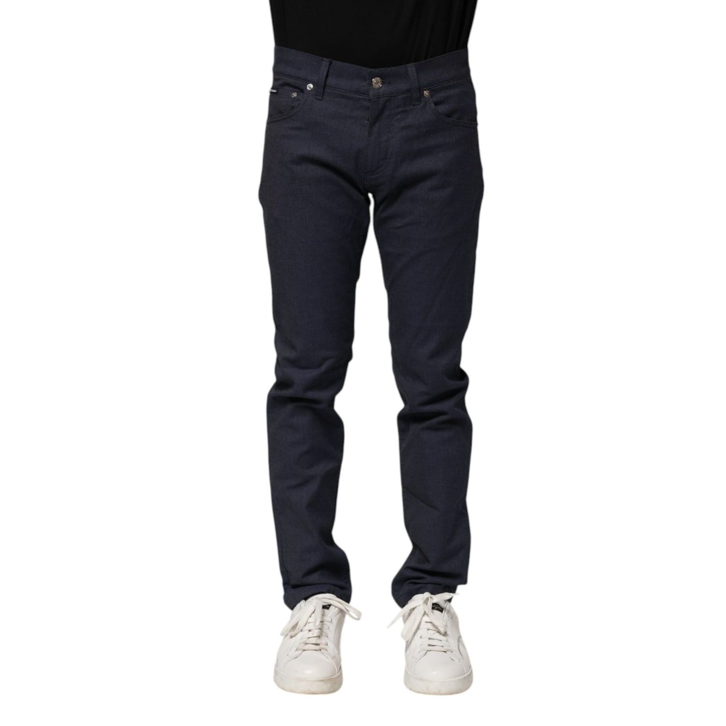 Dolce & Gabbana Dark Blue Cotton Skinny Denim Jeans