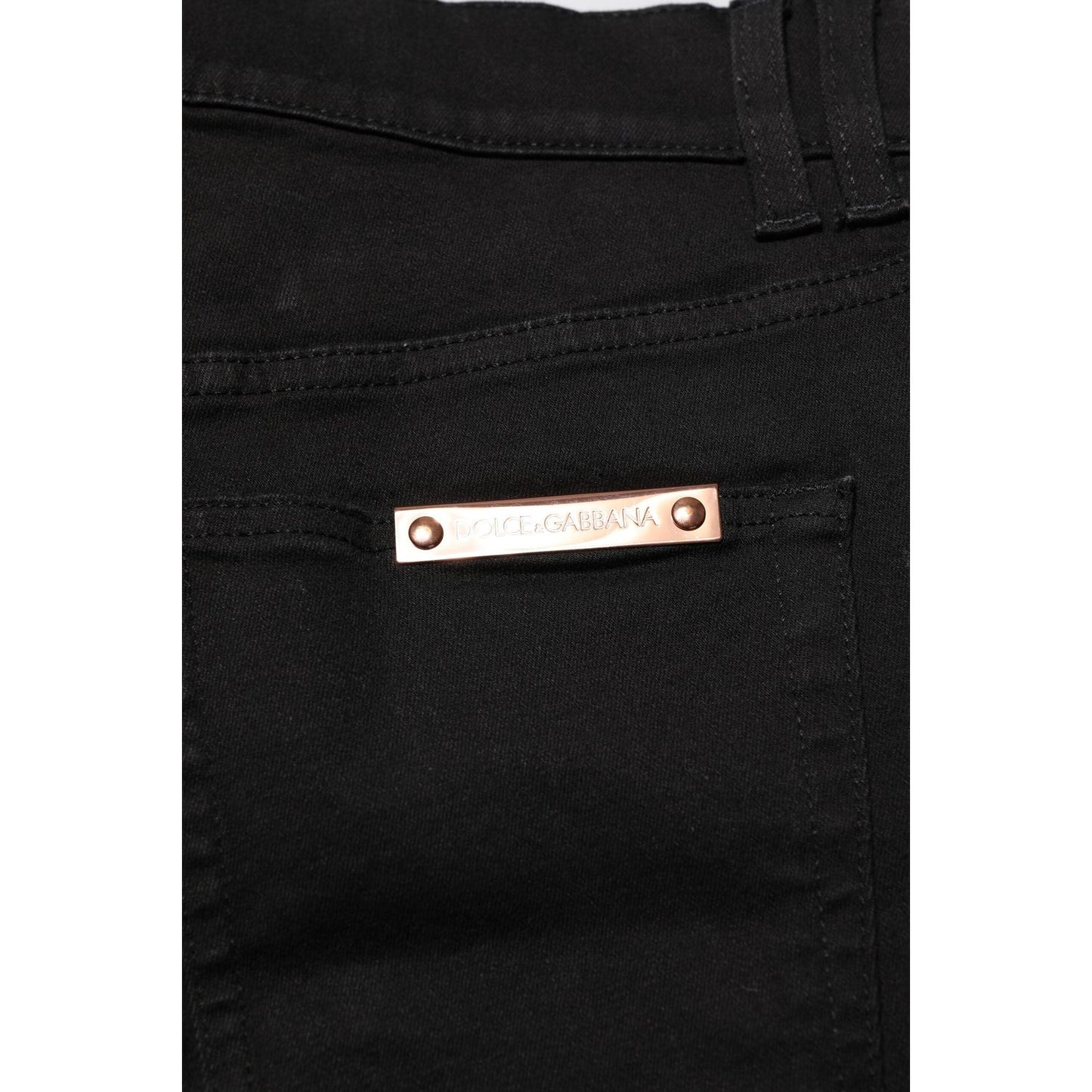 Dolce & Gabbana Black Cotton Skinny Men Denim Jeans