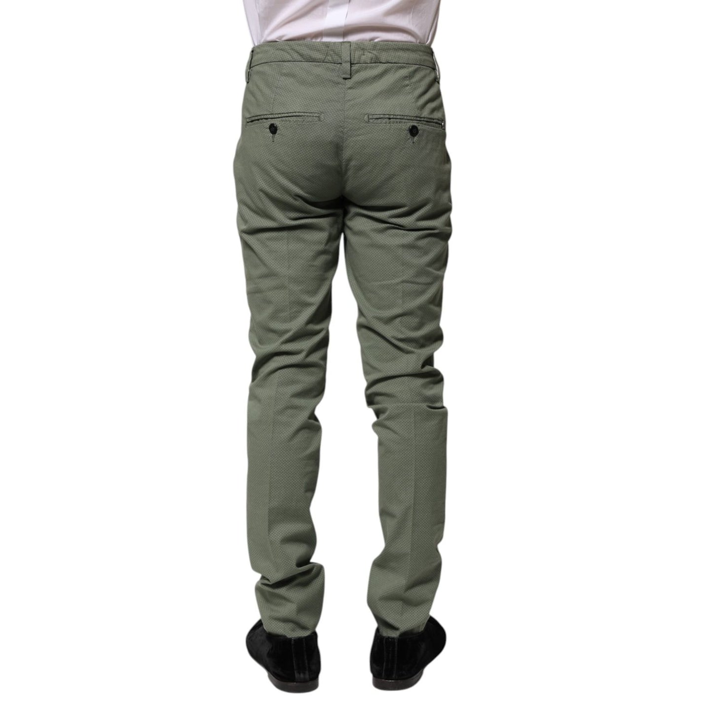 Dondup Green Mid Waist Skinny Fit Casual Pants