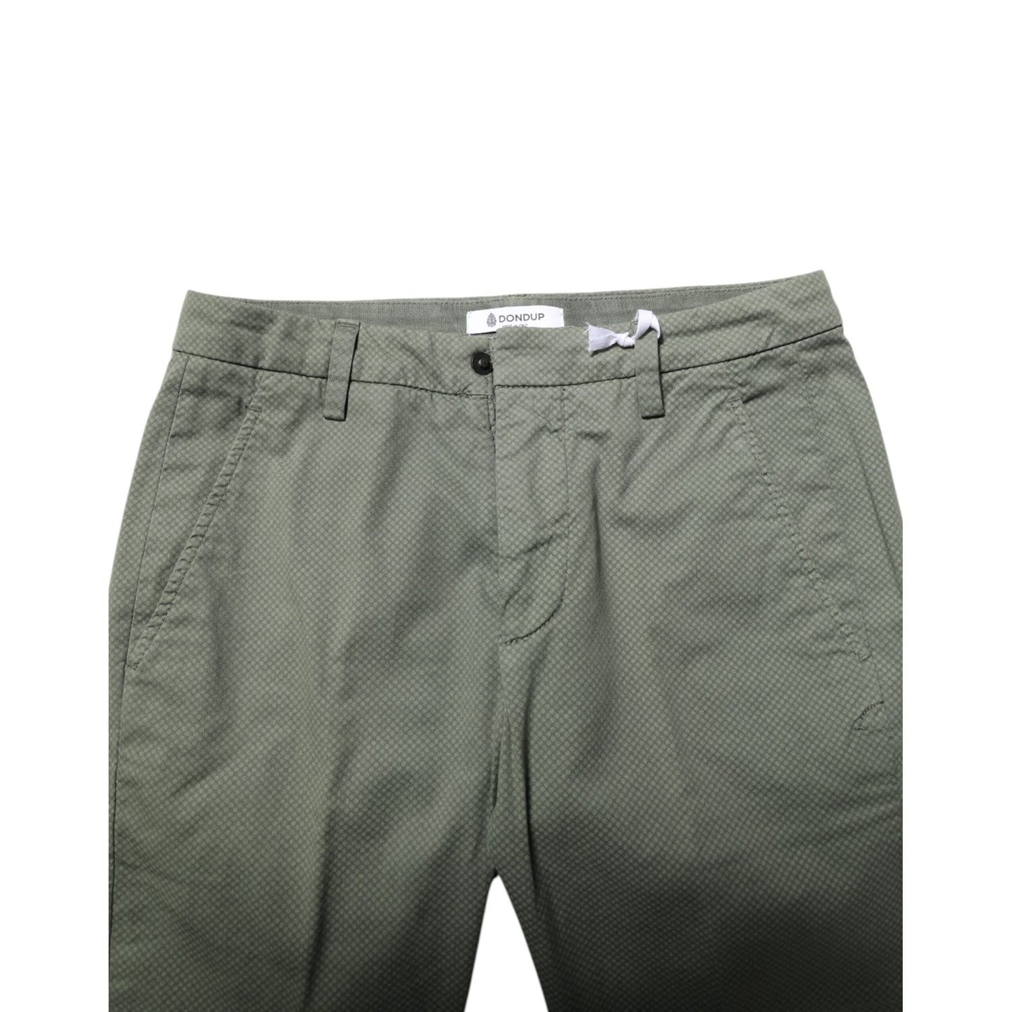 Dondup Green Mid Waist Skinny Fit Casual Pants