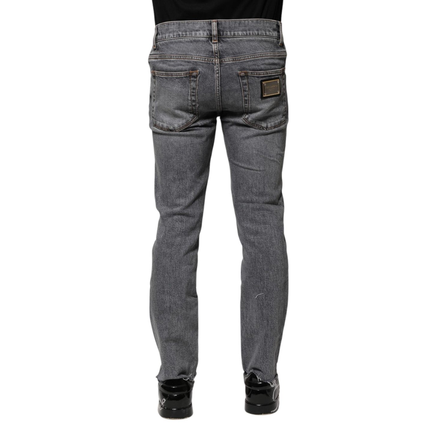 Dolce & Gabbana Gray Cotton Skinny Men Denim Jeans PAN76114-44