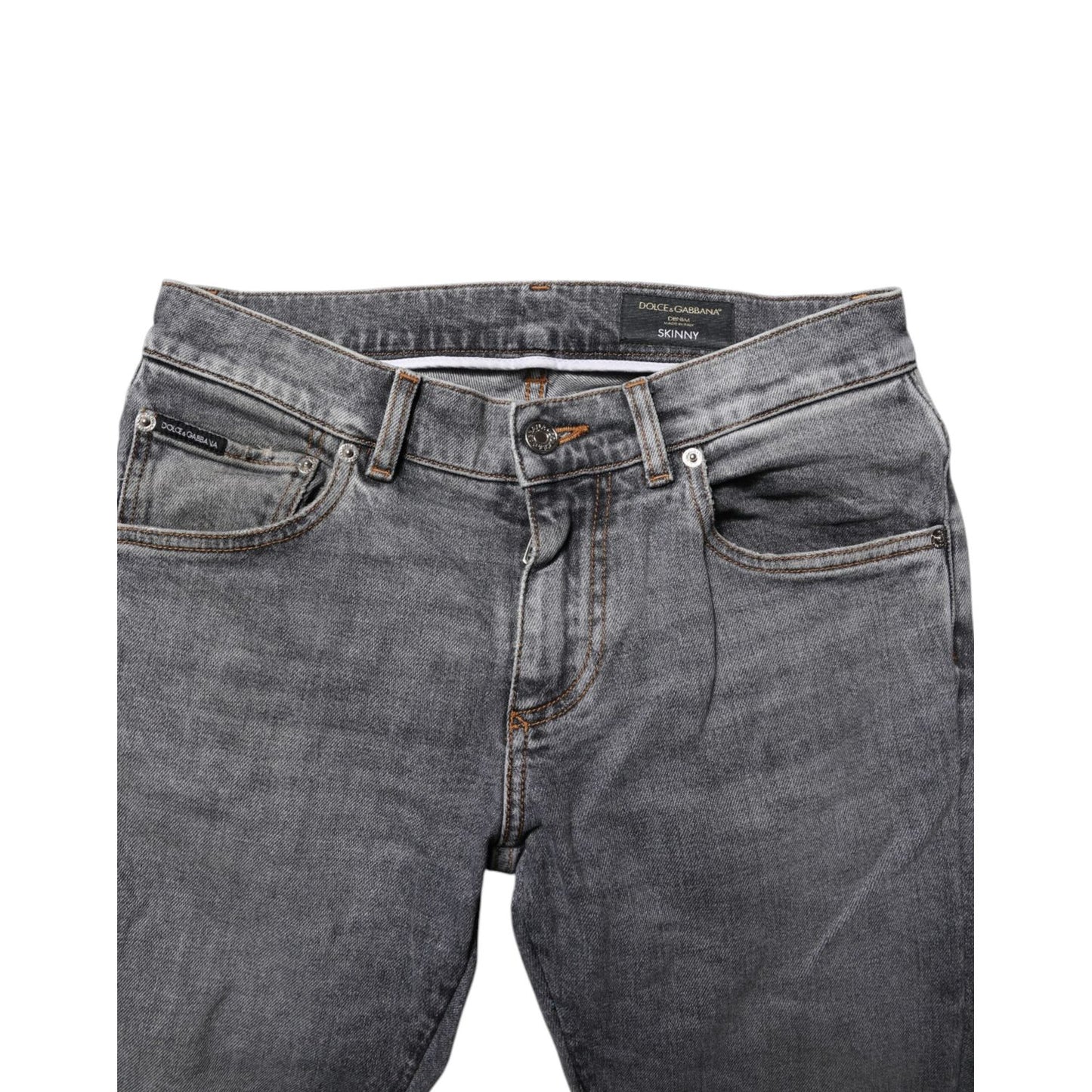 Dolce & Gabbana Gray Cotton Skinny Men Denim Jeans PAN76114-44