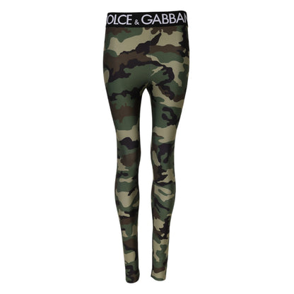 Dolce & Gabbana Multicolor Camouflage DG Waist Leggings Pants