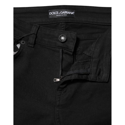 Dolce & Gabbana Black Cotton Skinny Mid Waisted Denim Jeans