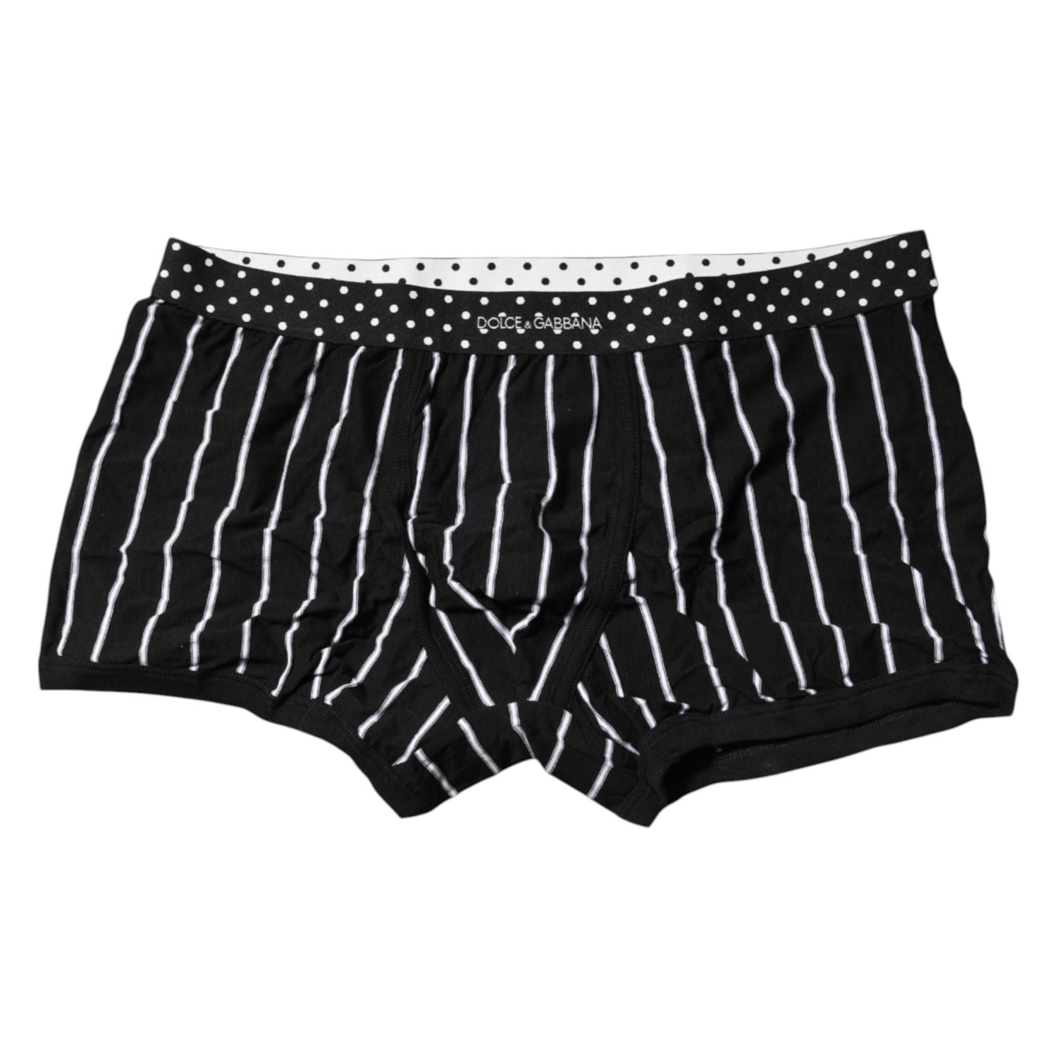 Dolce & Gabbana Black White Striped Regular Boxer Underwear