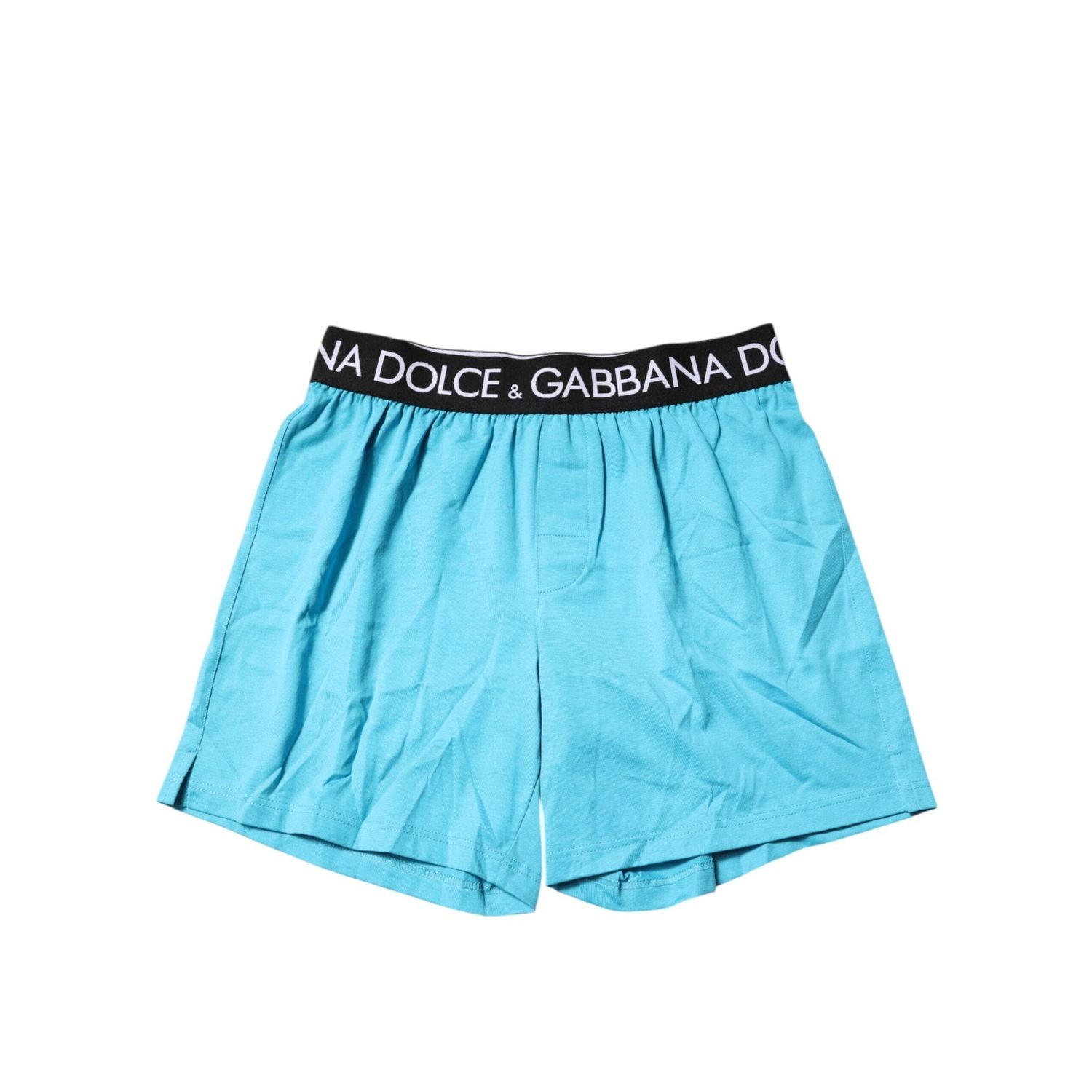 Dolce & Gabbana Blue Logo Waist Regular Boxer Shorts Underwear