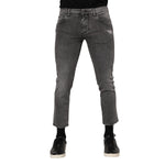 Dolce & Gabbana Gray Cotton Logo Plaque Men Denim Jeans PAN76349-46