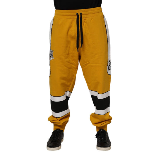 Dolce & Gabbana Yellow Cotton Logo Drawstring Jogger Sweatpants Pants PAN76388-56