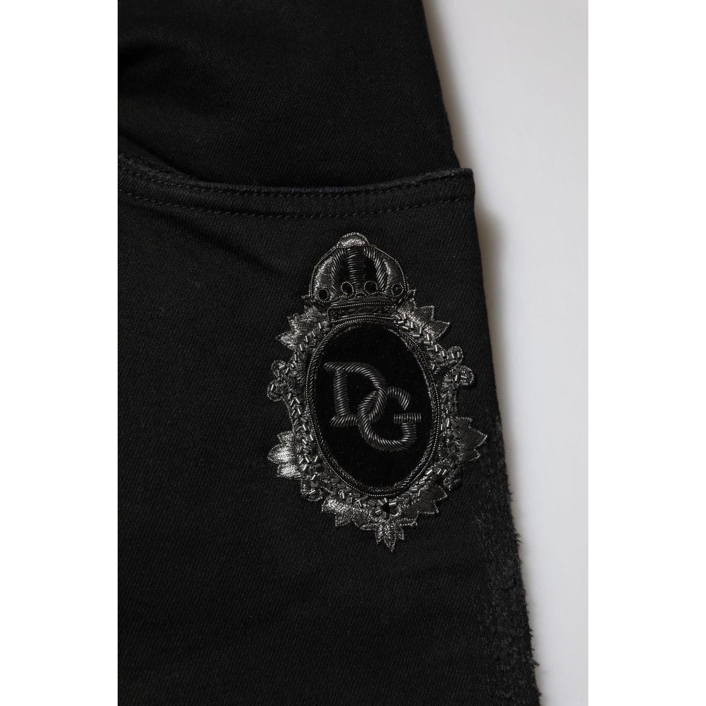 Dolce & Gabbana Black Cotton Skinny Men Denim Jeans