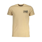 Cavalli Class Beige Cotton T-Shirt CA-28618-XXL