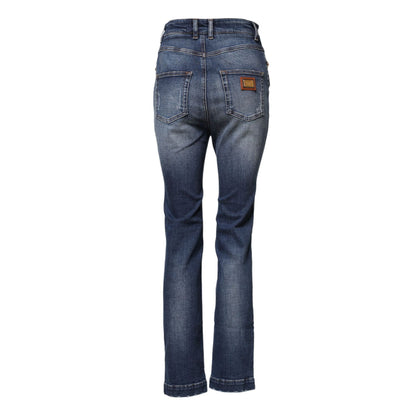 Dolce & Gabbana Blue Rhinestone Embellished Denim Jeans