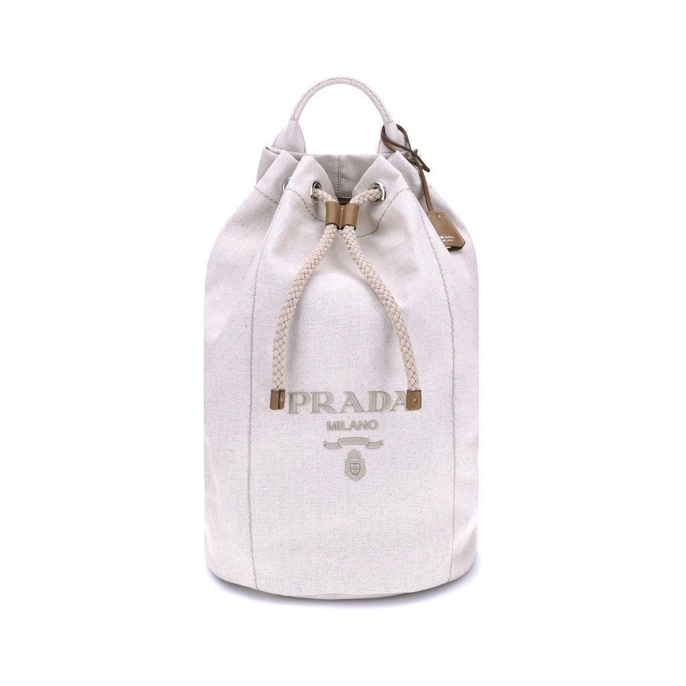 Prada Linen Bucket Bag PR2VY011VOOO2CX9F0018BB