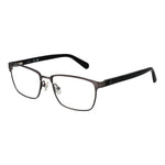 Guess Gray Men Glasses Frame in gunmetal color with full-rim metal style, rectangle shape, size 55-17-145, includes branded case.