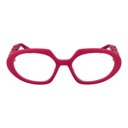 Guess Purple Women Glasses Frame, oval full-rim style, 54-18-135 size, plastic material, demo lenses, includes branded case.