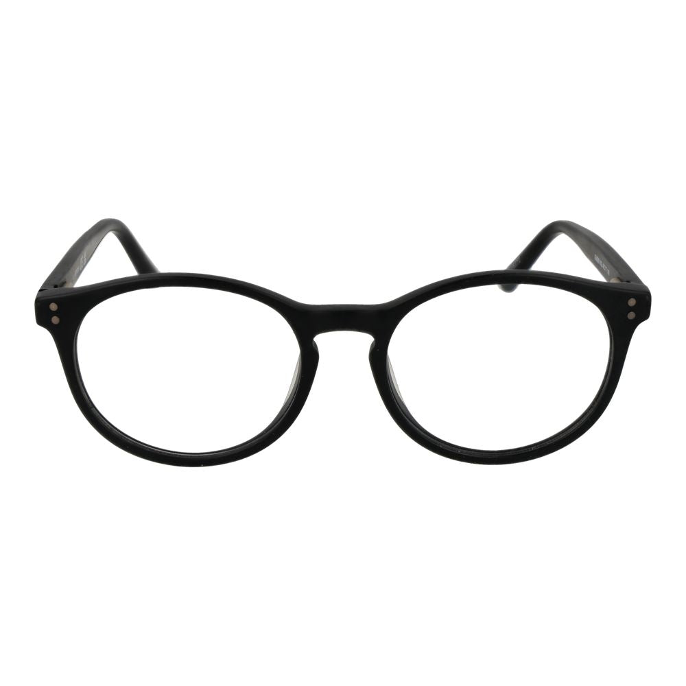 Guess Black Unisex Glasses Frame in acetate, round style, full-rim, with demo lenses. Size: 49-17-140. Includes case.