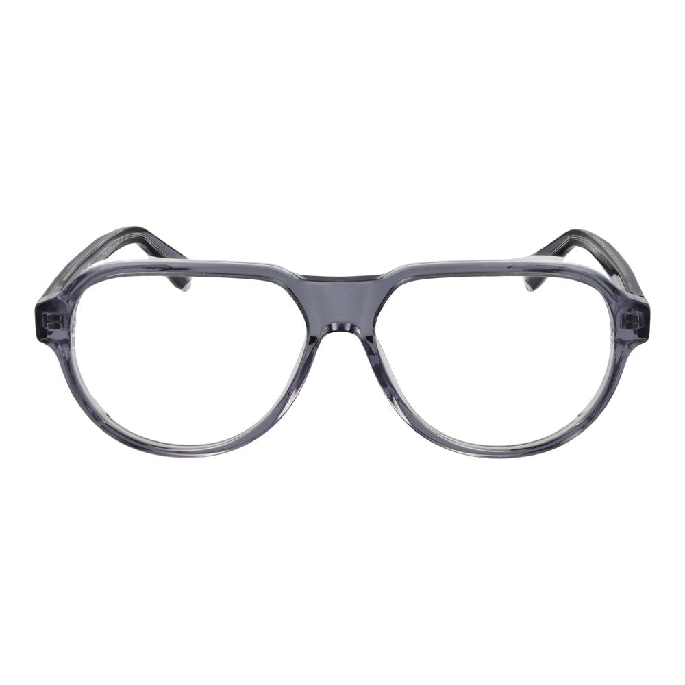 Guess Gray Men Glasses Frame in grey acetate aviator style with demo lenses, full-rim, 56-14-145 size, includes branded case.