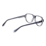 Guess Gray Men Glasses Frame in grey acetate, full-rim aviator style with demo lenses, size 56-14-145, includes branded case, spring hinge feature.