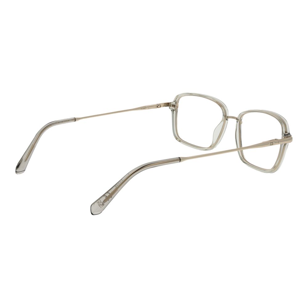 Guess Gray Men Glasses Frame in stainless steel, full-rim rectangular style with demo plastic lenses, includes branded case.