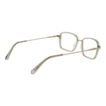 Guess Gray Men Glasses Frame in stainless steel, full-rim rectangular style with demo plastic lenses, includes branded case.