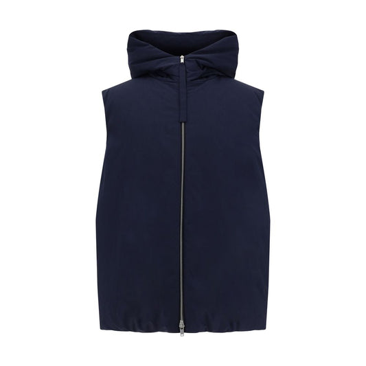 Jil Sander Blue Polyester Sleveless Jacket