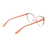 Guess Orange Women Glasses Frame, metal cat eye style with full-rim design in orange, 53-16-145 size, includes branded case.