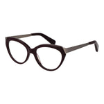 Yohji Yamamoto Purple Unisex Glasses Frame in acetate with full-rim cat eye style, demo plastic lenses.