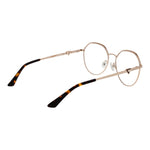 Guess Gold Women Glasses Frame in full-rim metal with demo lenses, size 55-16-140, featuring a square style and branded case included.