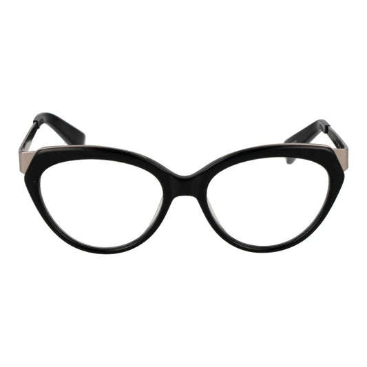 Yohji Yamamoto Black Unisex Glasses Frame, acetate full-rim cat eye design, demo lenses, size 53-17-140.