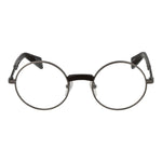 Yohji Yamamoto Gray Men Glasses Frame with full-rim round design, grey metal, and demo lenses, size 48-21-145.