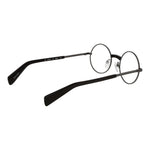 Yohji Yamamoto Gray Men Glasses Frame with round full-rim metal design, 48-21-145 size, and demo plastic lenses.