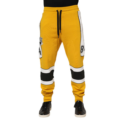 Dolce & Gabbana Yellow Cotton Casual Sweatpants Jogger Pants