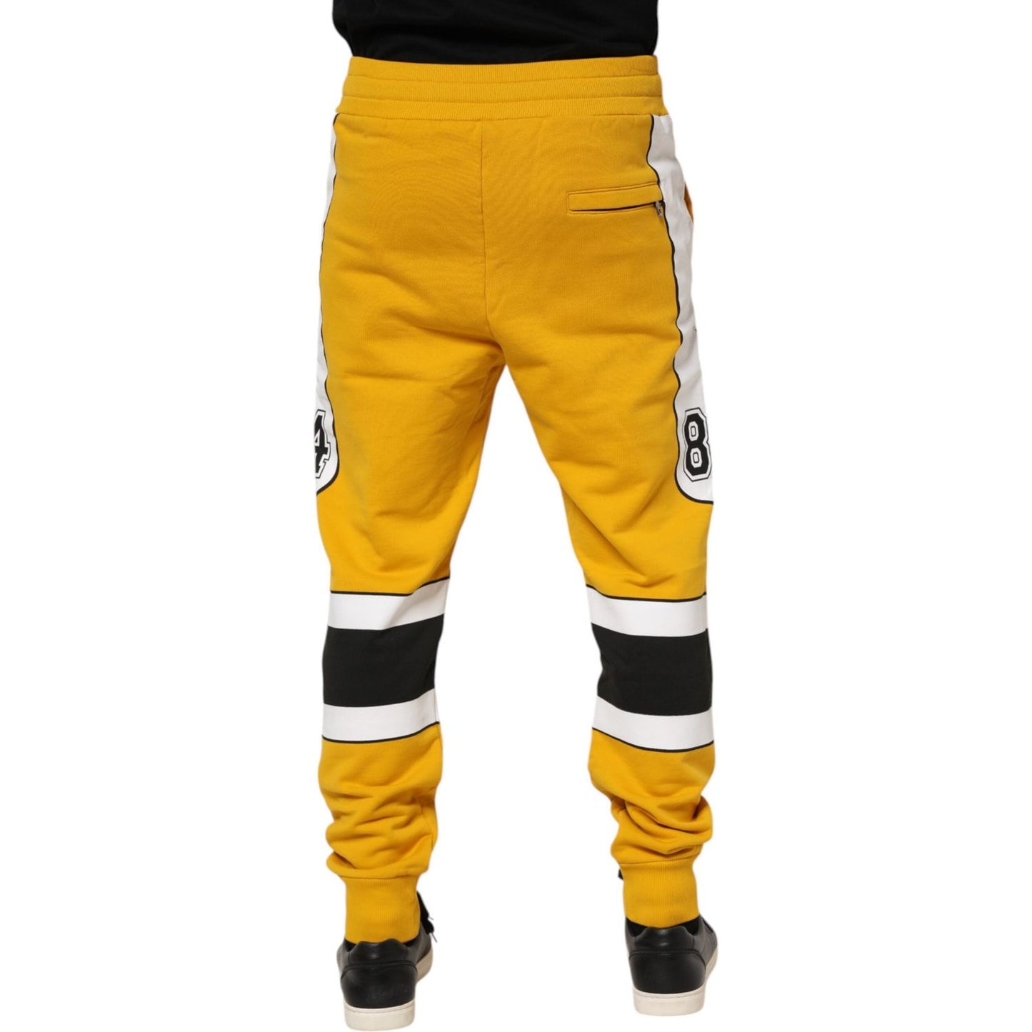 Dolce & Gabbana Yellow Cotton Logo Sweatpants Jogger Pants PAN76384-48