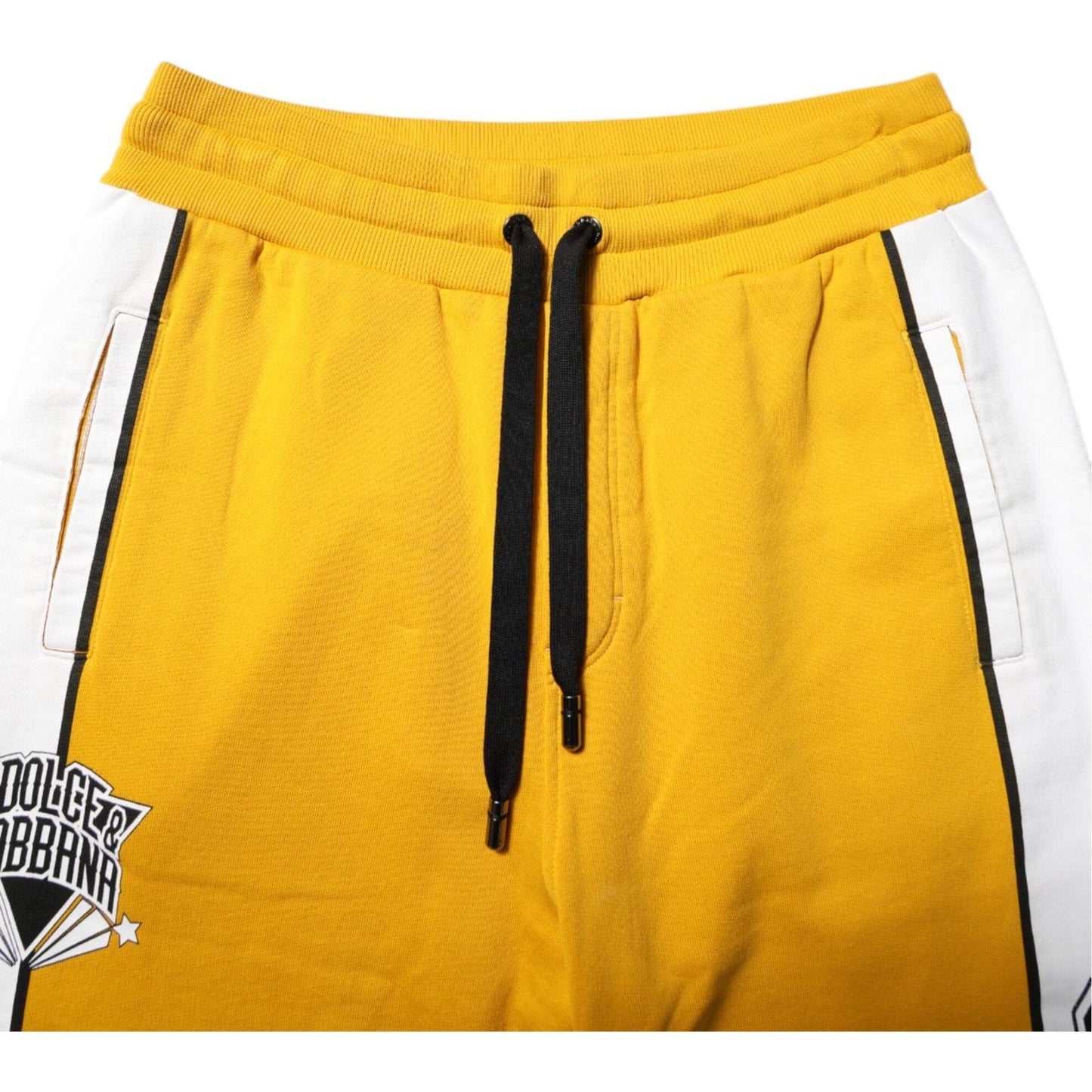 Dolce & Gabbana Yellow Cotton Logo Sweatpants Jogger Pants PAN76384-48