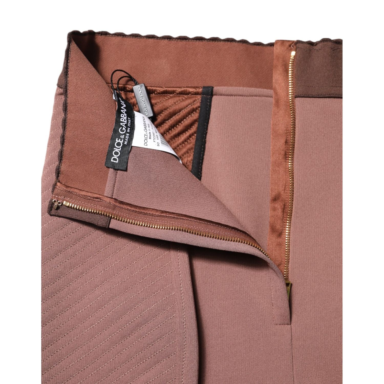 Dolce & Gabbana Brown Viscose High Waisted Hot Pants Shorts